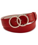 Women's Embellished Double Circle Leather Belt