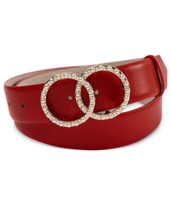 Women's Embellished Double Circle Leather Belt