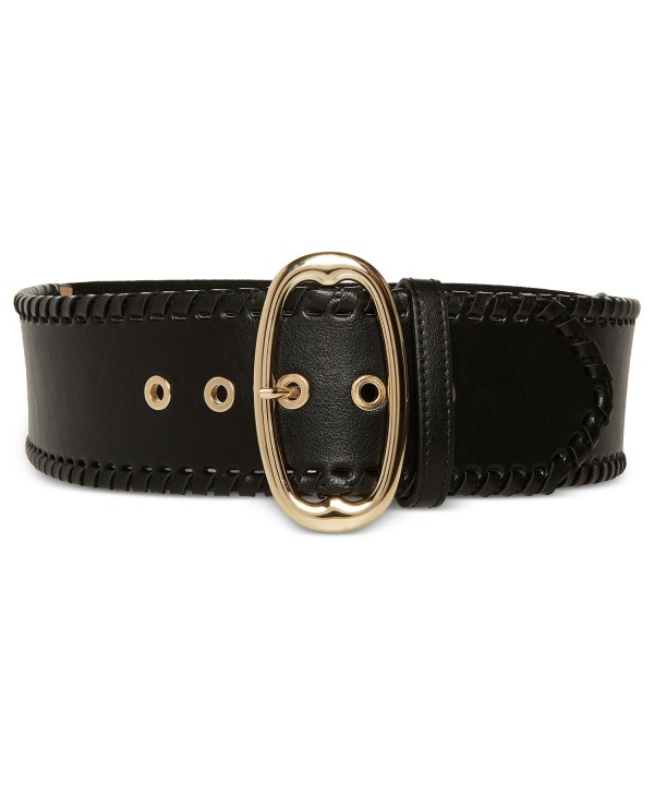 Women's Whipstitch Stretch Faux-Leather Belt