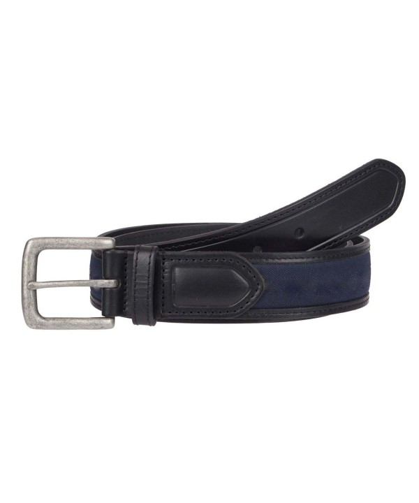 Men's Tri-Color Ribbon Inlay Leather Belt