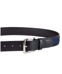 Men's Tri-Color Ribbon Inlay Leather Belt