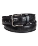 Men's Neoprene with Perforated Leather Overlay Casual Belt