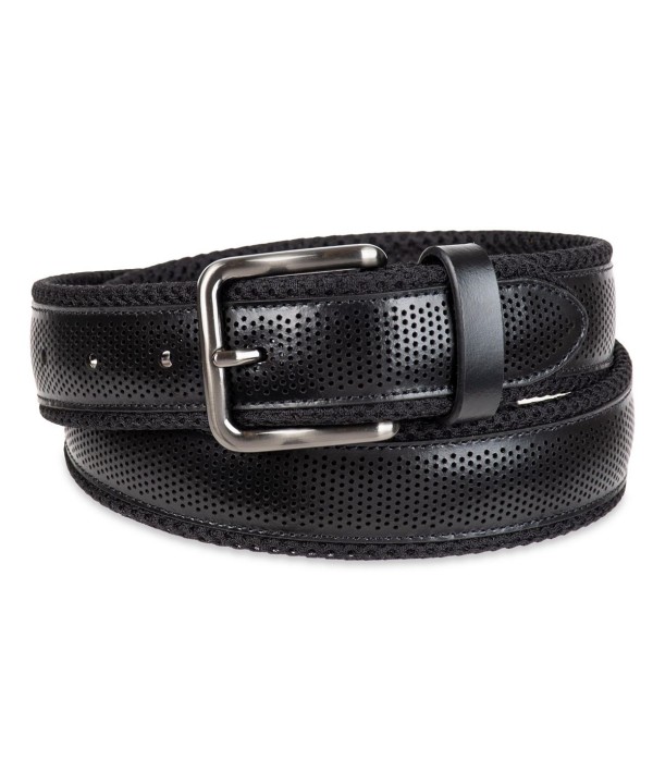 Men's Neoprene with Perforated Leather Overlay Casual Belt