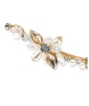 3-Pc. Gold-Tone Crystal & Imitation Pearl Flower Hair Barrette & Bobby Pin Set