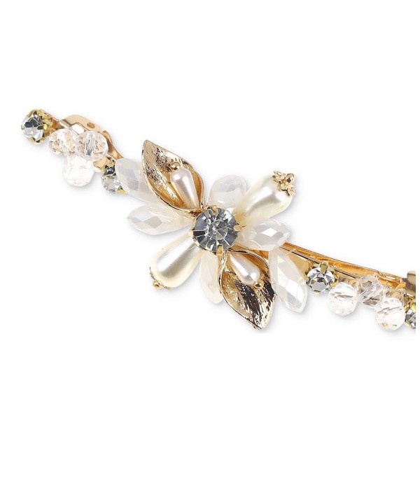 3-Pc. Gold-Tone Crystal & Imitation Pearl Flower Hair Barrette & Bobby Pin Set