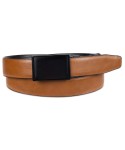 Men's Reversible Faux-Leather Compression Plaque Buckle Dress Belt