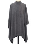 Convertible Mock-Neck Poncho Sweater