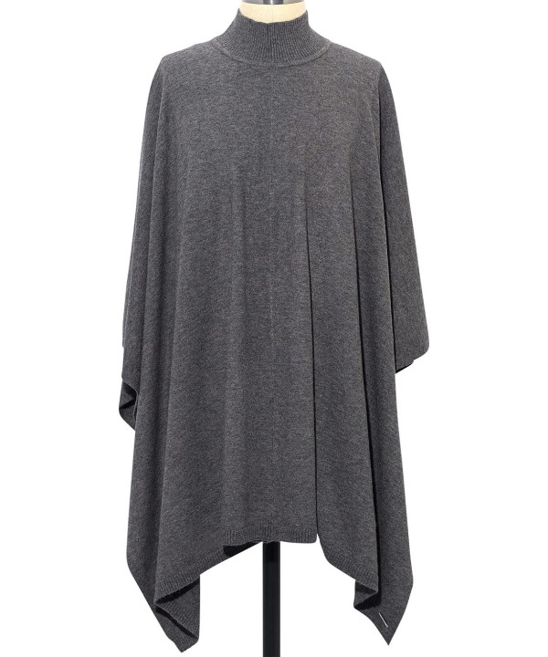 Convertible Mock-Neck Poncho Sweater